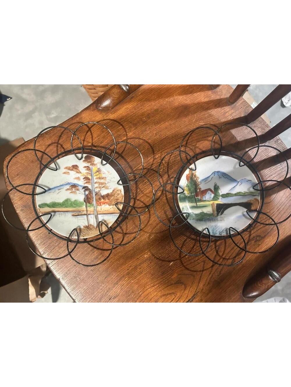 Vintage Hand painted plates Set of 2